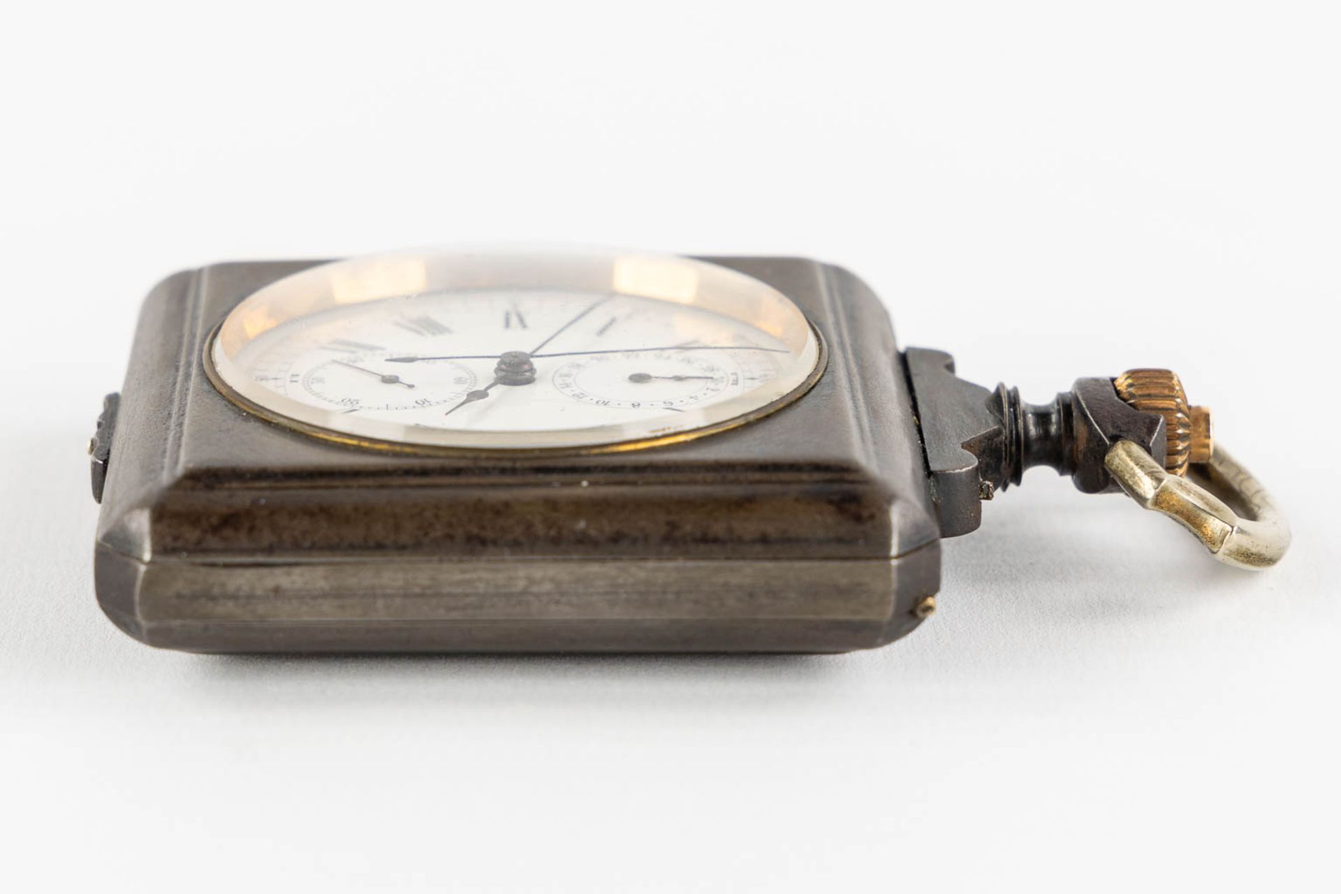 An antique 'Chronograph' pocket watch, first half of the 20th C. (W:6,4 x H:10 cm) - Image 7 of 11