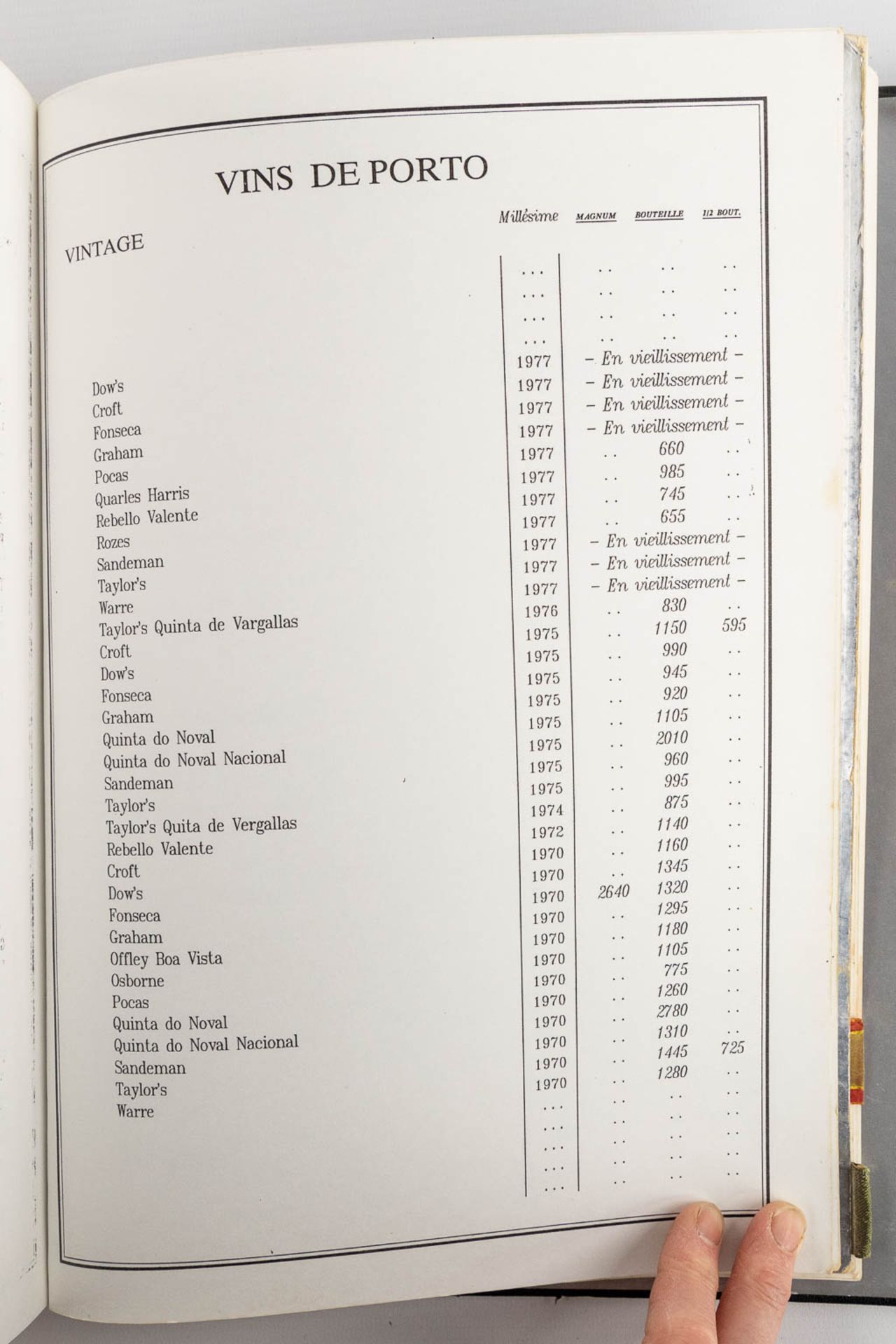 Carte Des Vins, 'La Tour D'Argent et du Café Anglais', a wine card, circa 1990. (L:6 x W:25 x H:34 c - Bild 14 aus 14