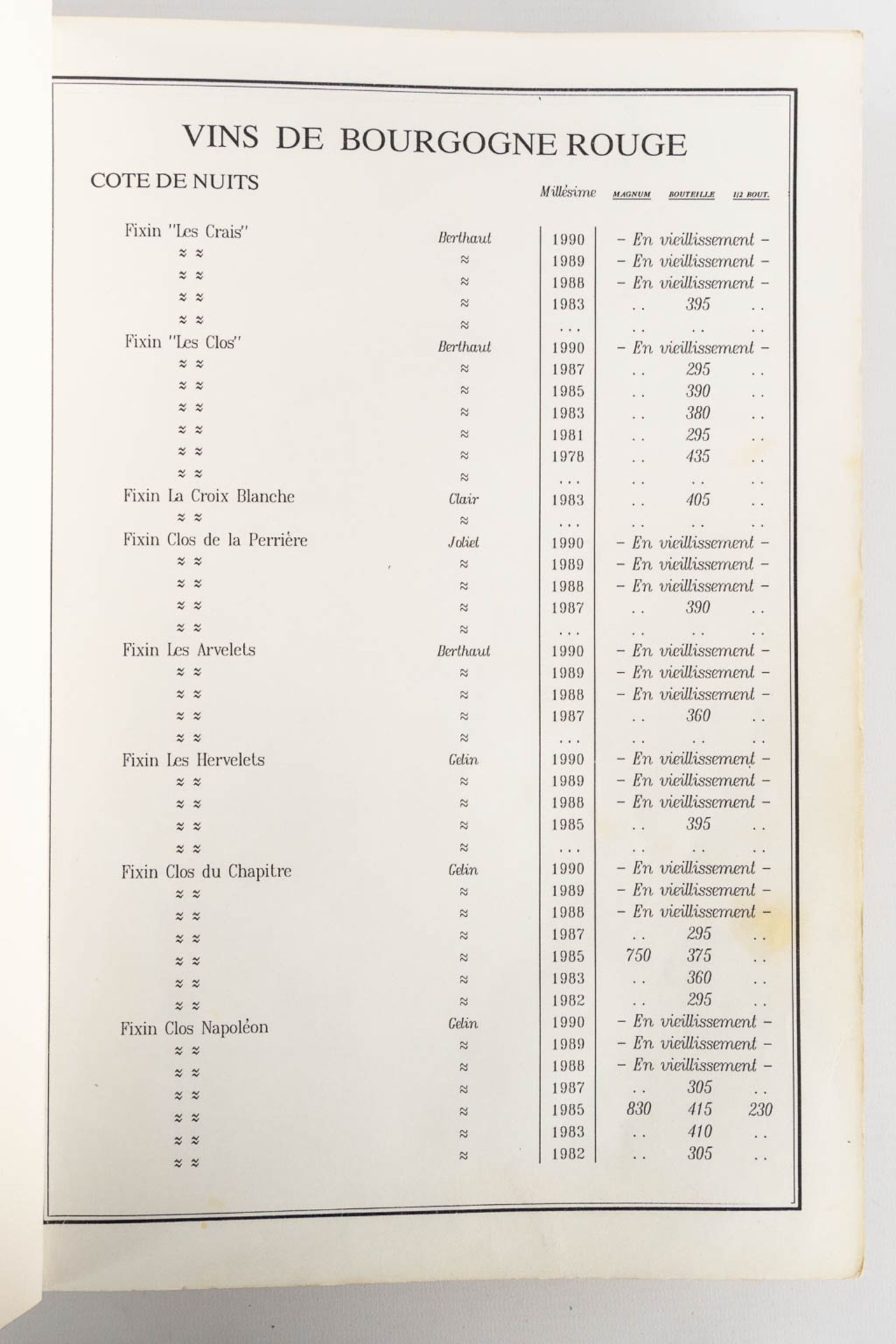 Carte Des Vins, 'La Tour D'Argent et du Café Anglais', a wine card, circa 1990. (L:6 x W:25 x H:34 c - Bild 9 aus 14