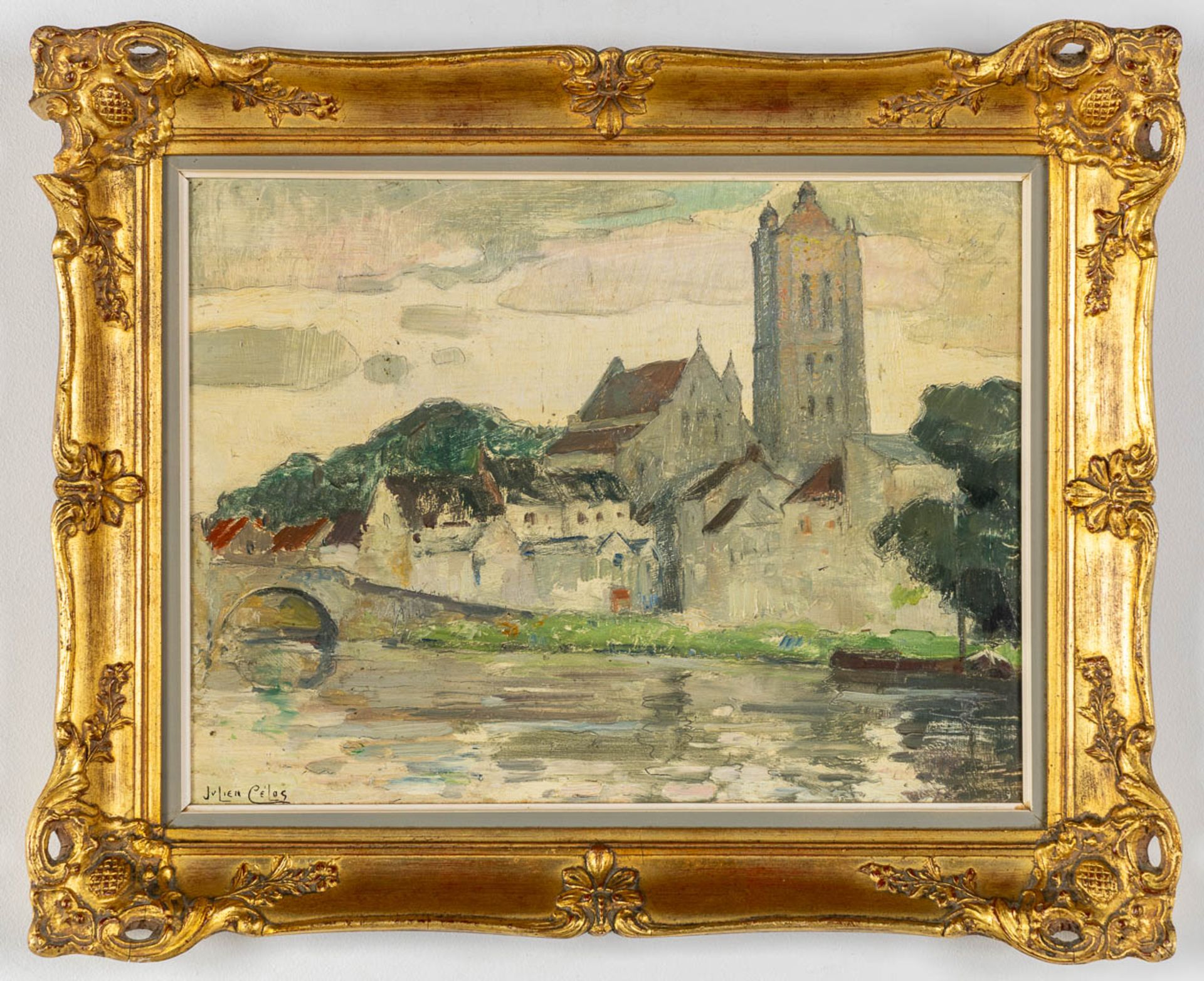 Julien CÉLOS (1884-1953) 'Beaumont sur l?Oise (France)'. (W:41 x H:31 cm) - Bild 3 aus 5