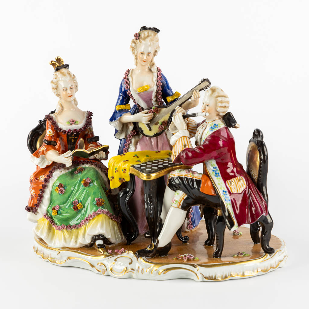 Ludwigsburg, a musical group. Polychrome porcelain. (L:17 x W:25 x H:21 cm) - Image 3 of 12
