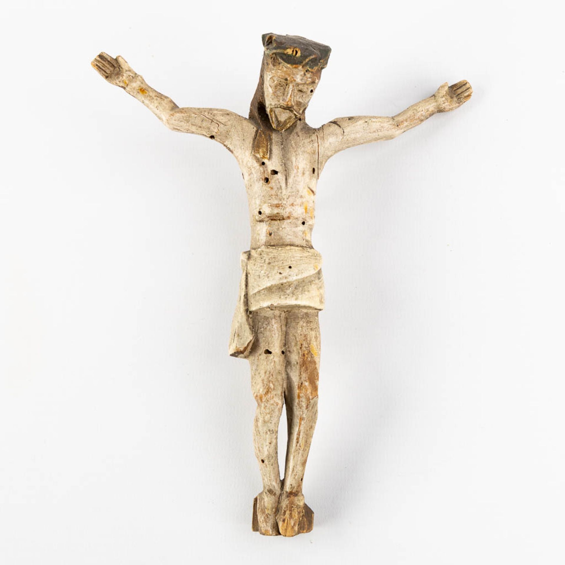 A collection of wood sculptured Corpus Christi and Saints. 19th and 20th C. (W:38 x H:53 cm) - Image 14 of 19