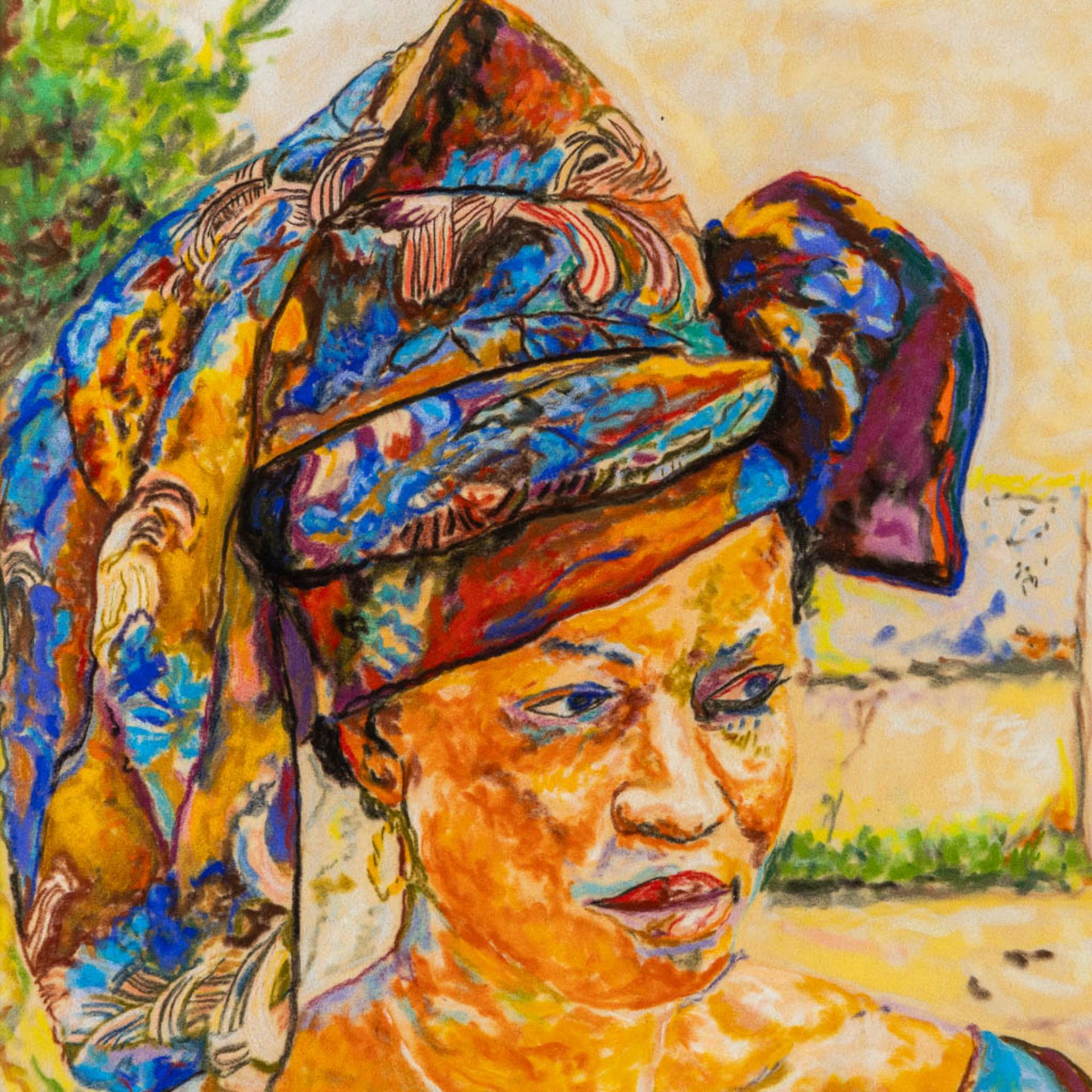 Étienne LE COMPTE (1931-2010) 'African Lady'. (W:50 x H:70 cm) - Bild 4 aus 6