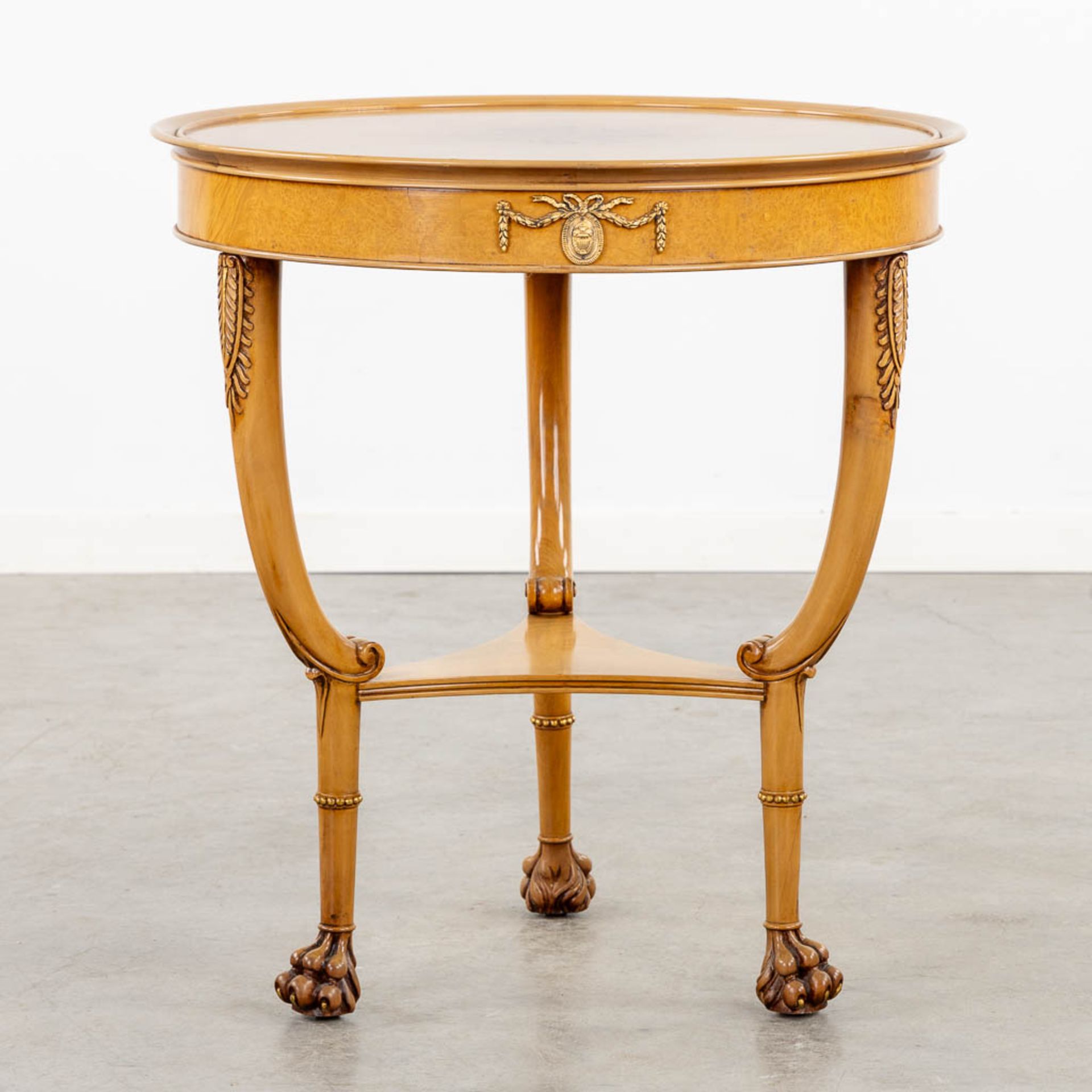 Colombo Mobili, a round side table, empire style. 20th C. (H:68 x D:62 cm) - Image 3 of 12