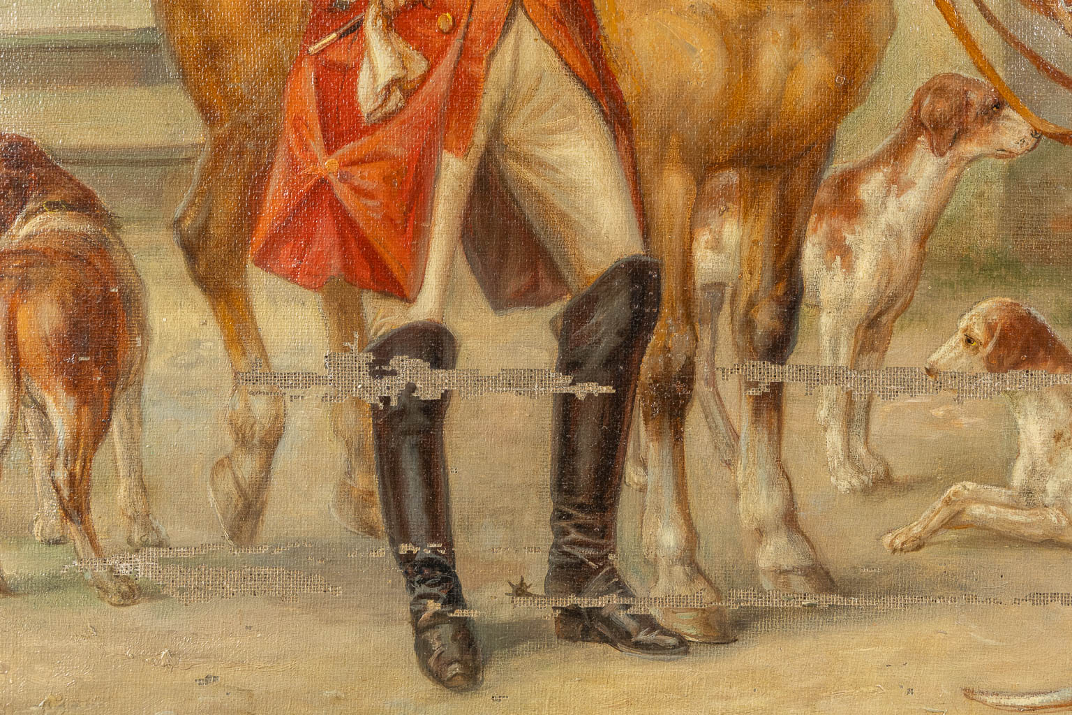 August 'SEDLACEK' STEPHAN (1868-1936) 'Preparing for the hunt'. (W:142 x H:98 cm) - Image 9 of 13