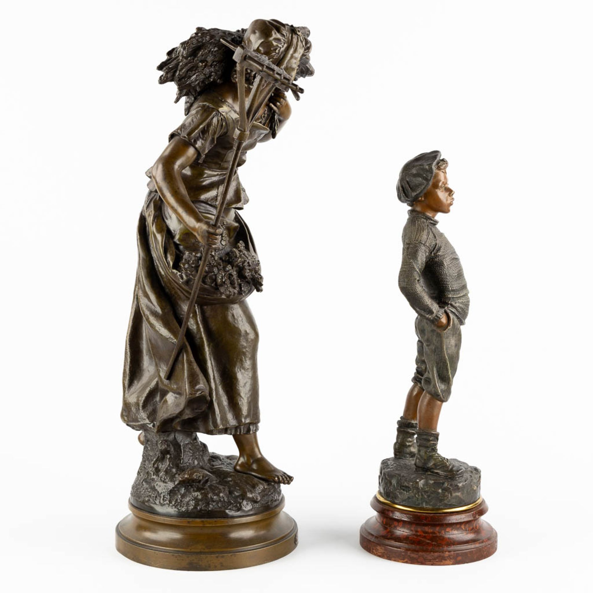 Five Spelter figurines, Circa 1900. (H:67 cm) - Image 4 of 17