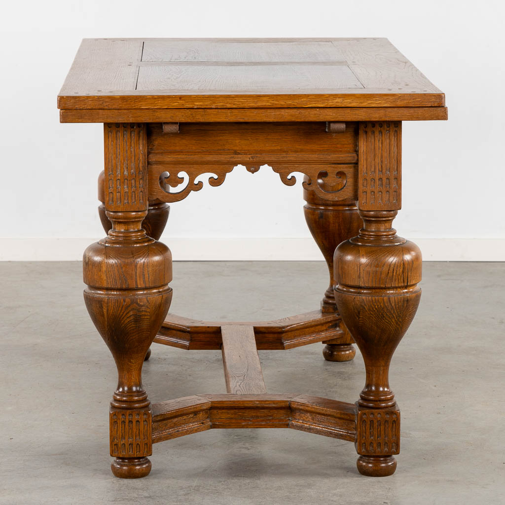 An antique table, oak, 19th C. (L:76 x W:140 x H:78 cm) - Image 8 of 13