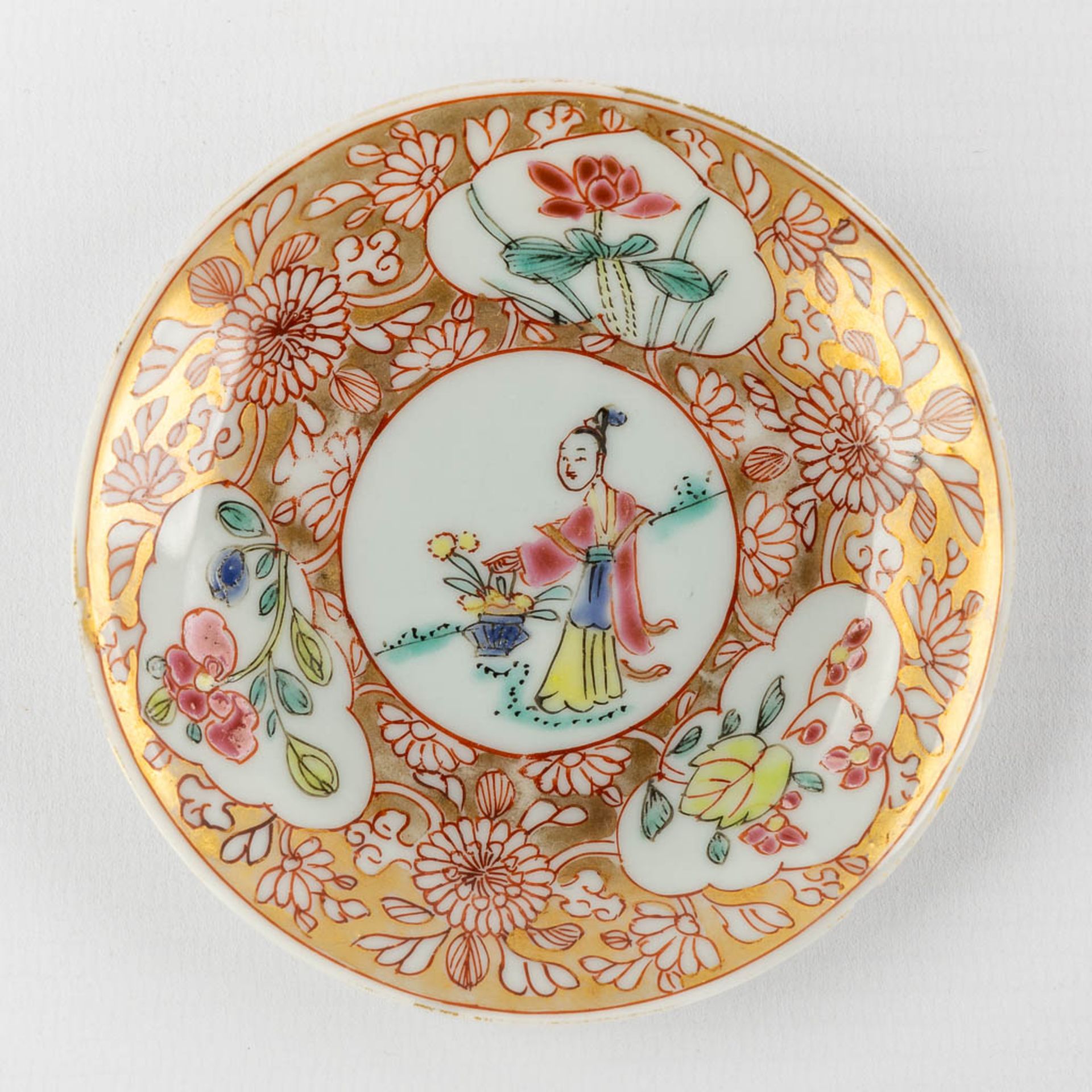 Seven cups and a saucer, Chinese porcelain, Kangxi, Yongzheng and Qianlong period. 18th C. (H:4,5 x - Image 3 of 13