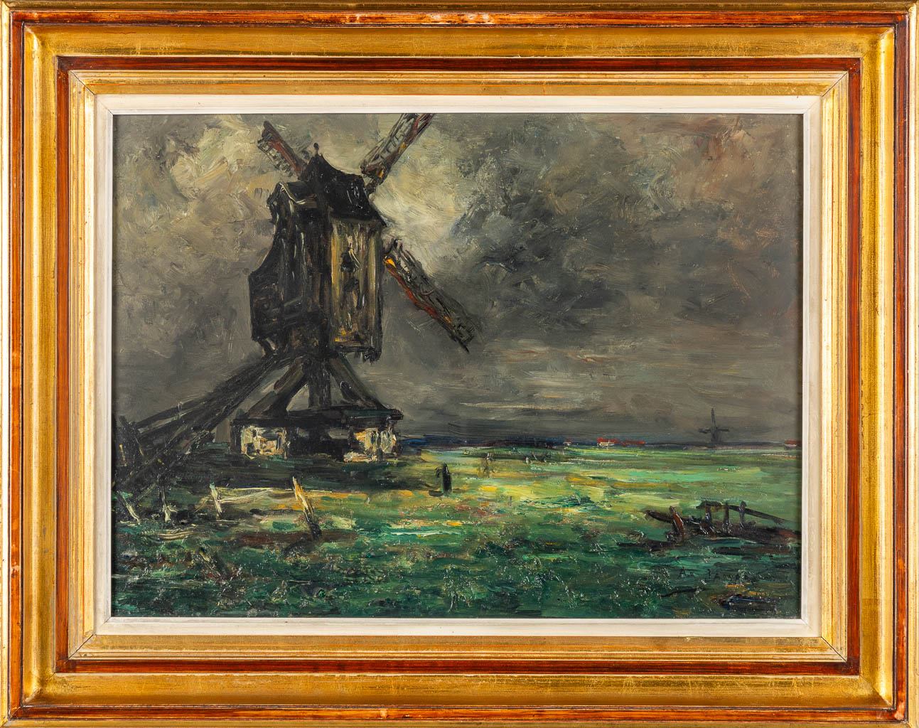 Armand JAMAR (1870-1946) 'Windmill' 1935. (W:75 x H;55 cm) - Image 3 of 6