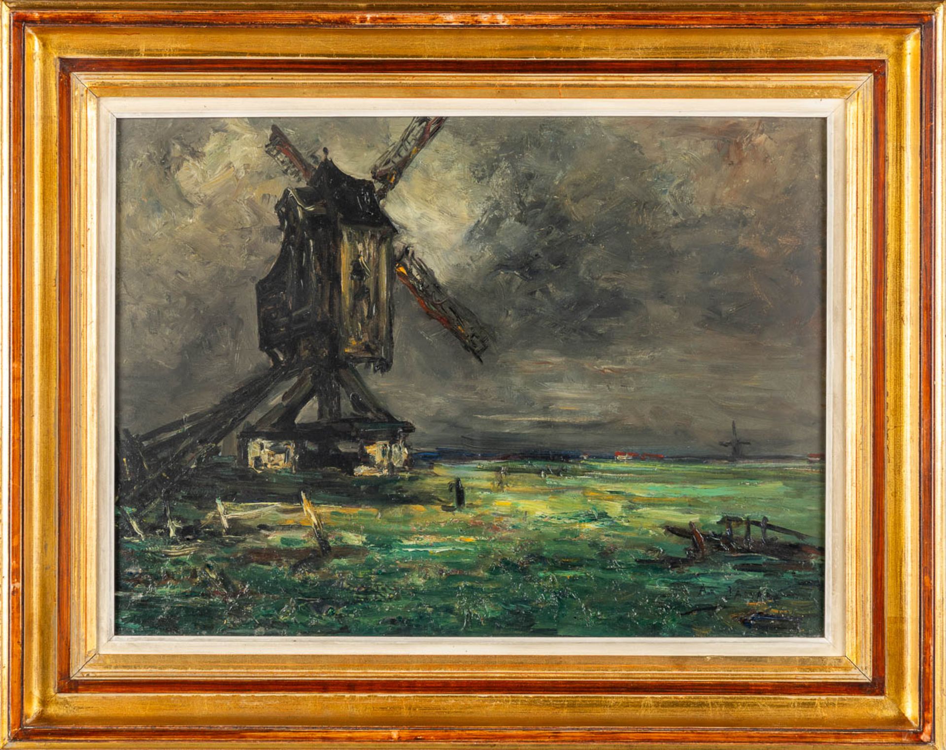 Armand JAMAR (1870-1946) 'Windmill' 1935. (W:75 x H;55 cm) - Bild 3 aus 6