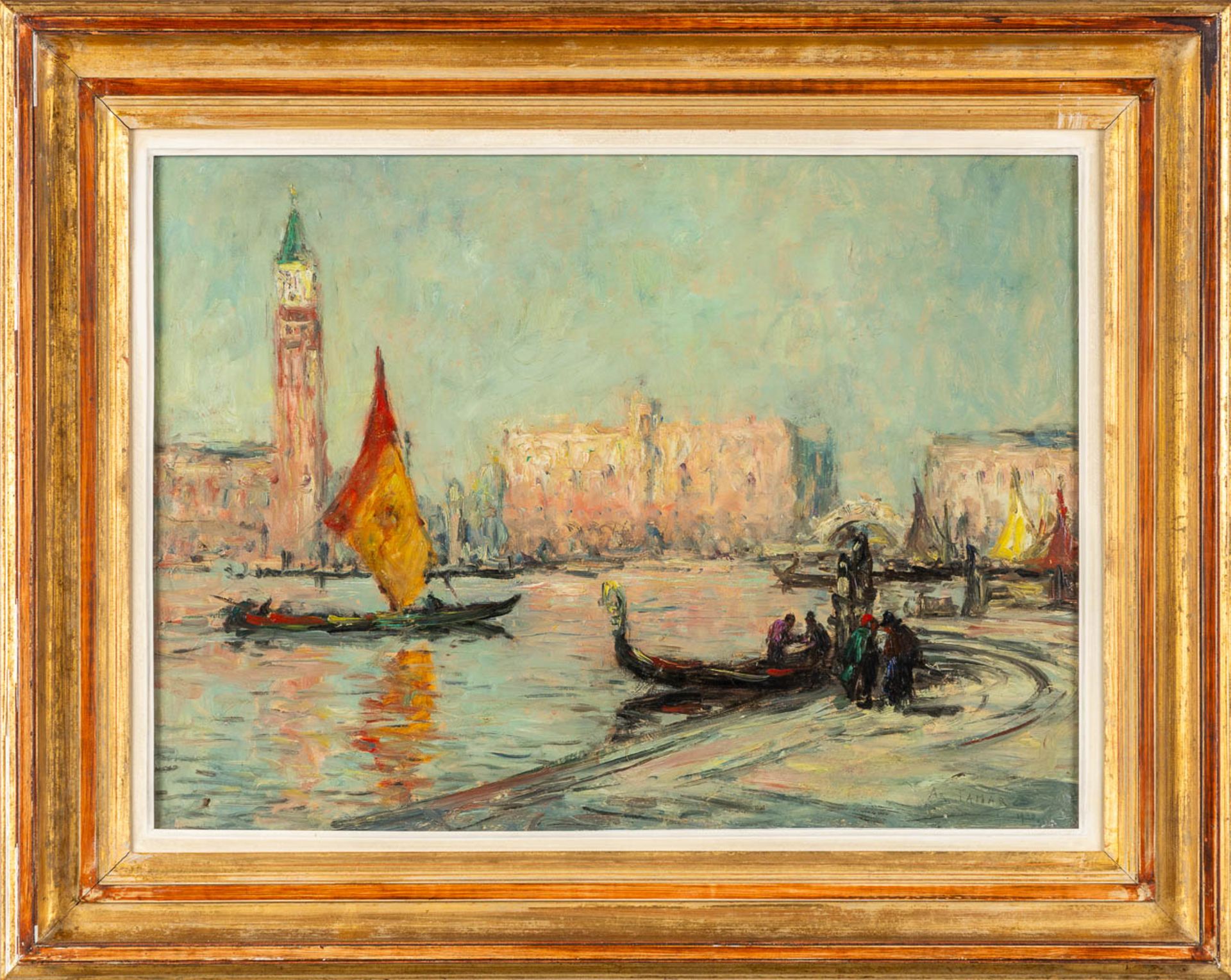 Armand JAMAR (1870-1946) 'View on Venice, Italy' 1930. (W:75 x H:55 cm) - Image 3 of 7