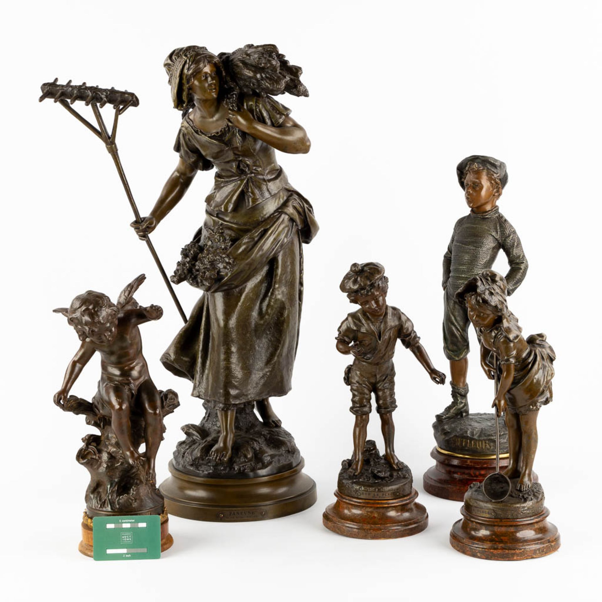 Five Spelter figurines, Circa 1900. (H:67 cm) - Bild 2 aus 17