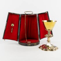 A. Bourdon-De Bruyne, Ghent, A Gothic Revival chalice with original case, Silver, 900/1000. 653g. 18