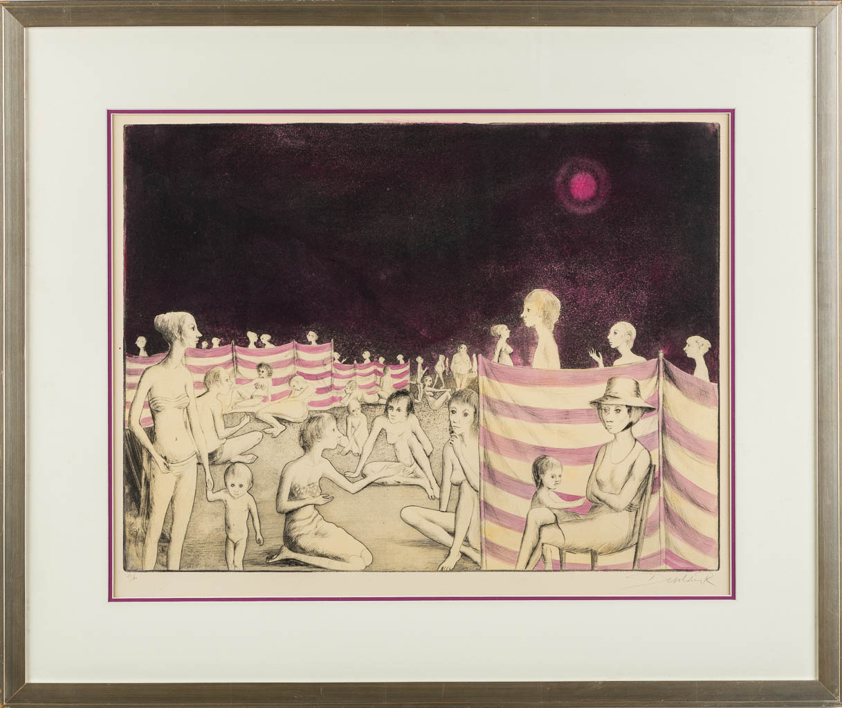 Roland DEVOLDER (1938) 'Drawing and a coloured etching'. (W:68 x H:47 cm) - Image 4 of 10