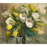 José STORIE (1899-1961) 'Arums Et Tulipes'. (W:81 x H:71 cm)