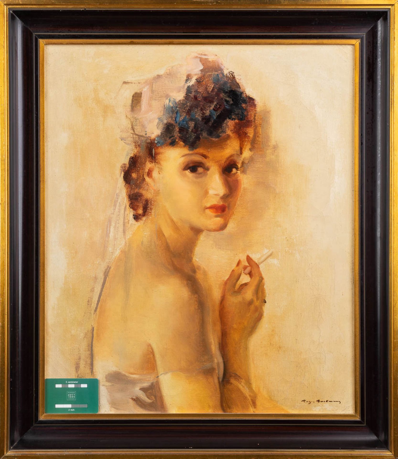 Roger BERCKMANS (1900-?) 'Elegant Lady'. (W:50 x H:60,5 cm) - Bild 2 aus 9