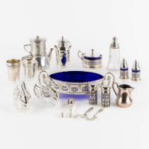 A large collection of silver and silver-plated objects, table accessories and serving ware. (L:16 x