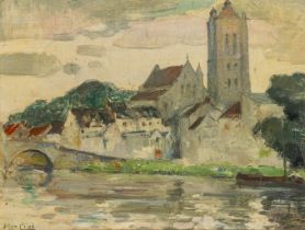 Julien CÉLOS (1884-1953) 'Beaumont sur l?Oise (France)'. (W:41 x H:31 cm)