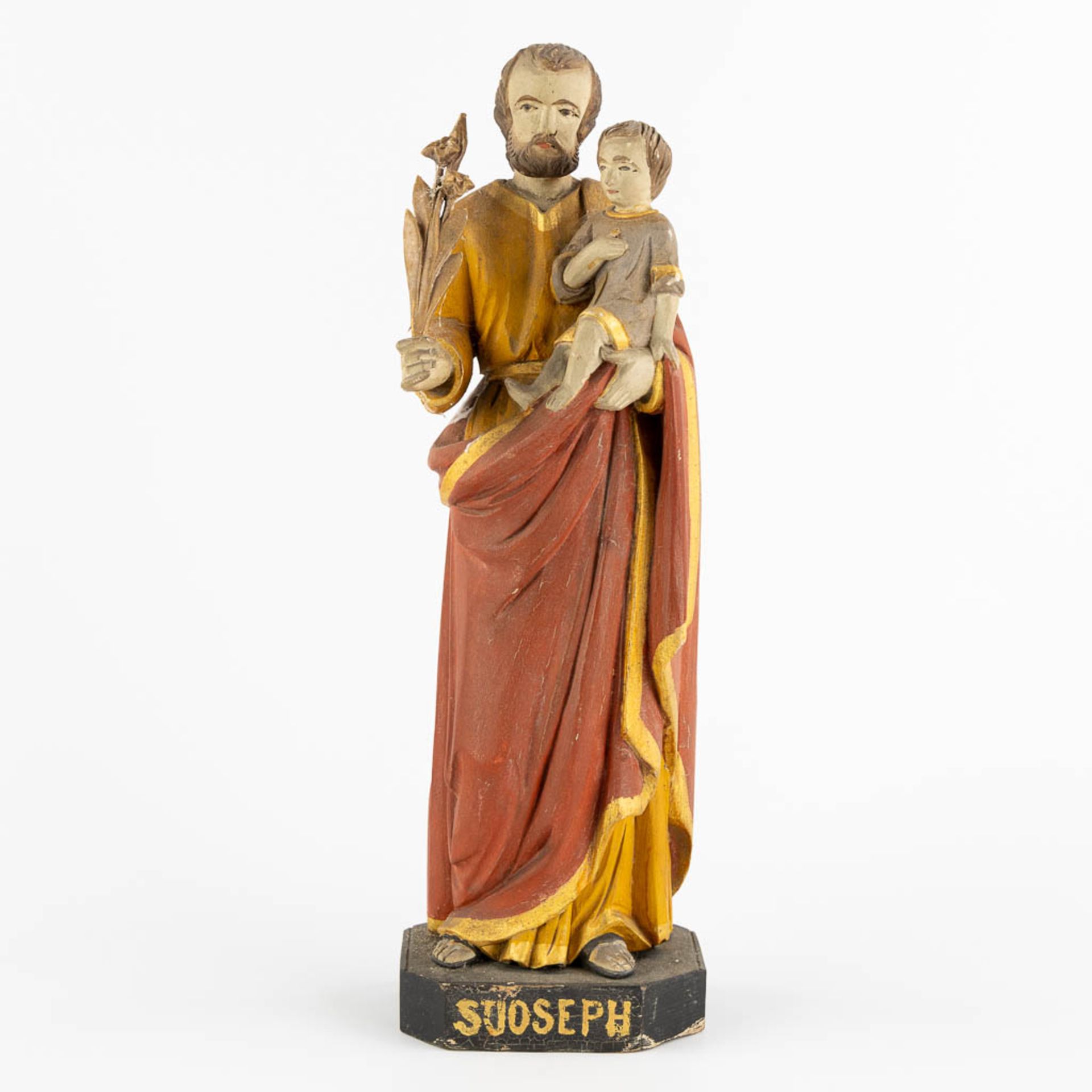 A collection of wood sculptured Corpus Christi and Saints. 19th and 20th C. (W:38 x H:53 cm) - Image 7 of 19