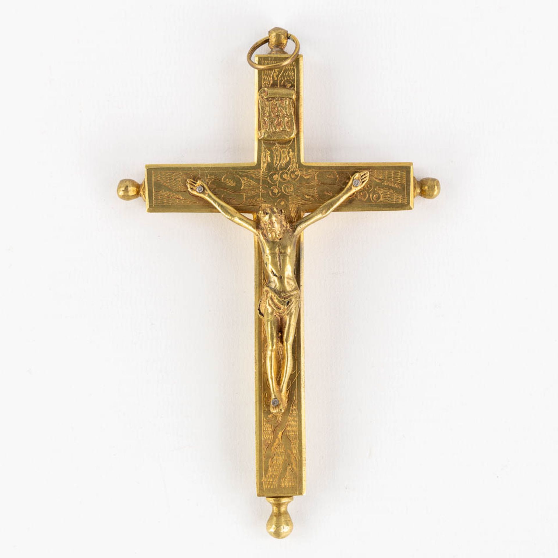 A reliquary crucifix with 5 relics and the original document, Domini Nostri Jesu Christi. (W:9 x H:1 - Bild 5 aus 12