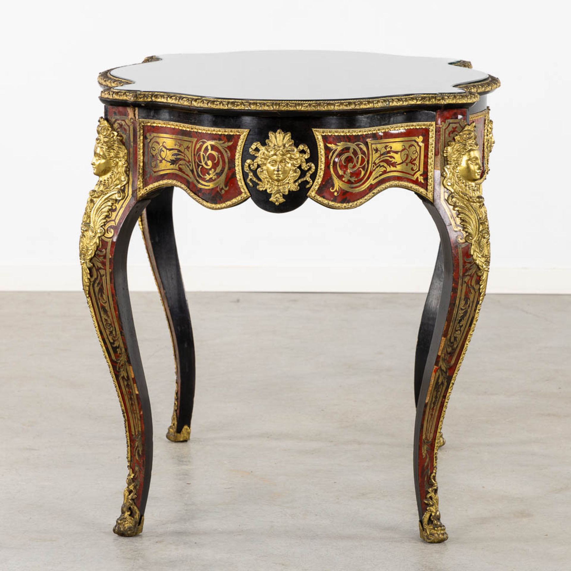 A Boulle 'Table Violon', tortoiseshell and copper inlay, Napoleon 3. (L:73 x W:120 x H:77 cm) - Bild 7 aus 19