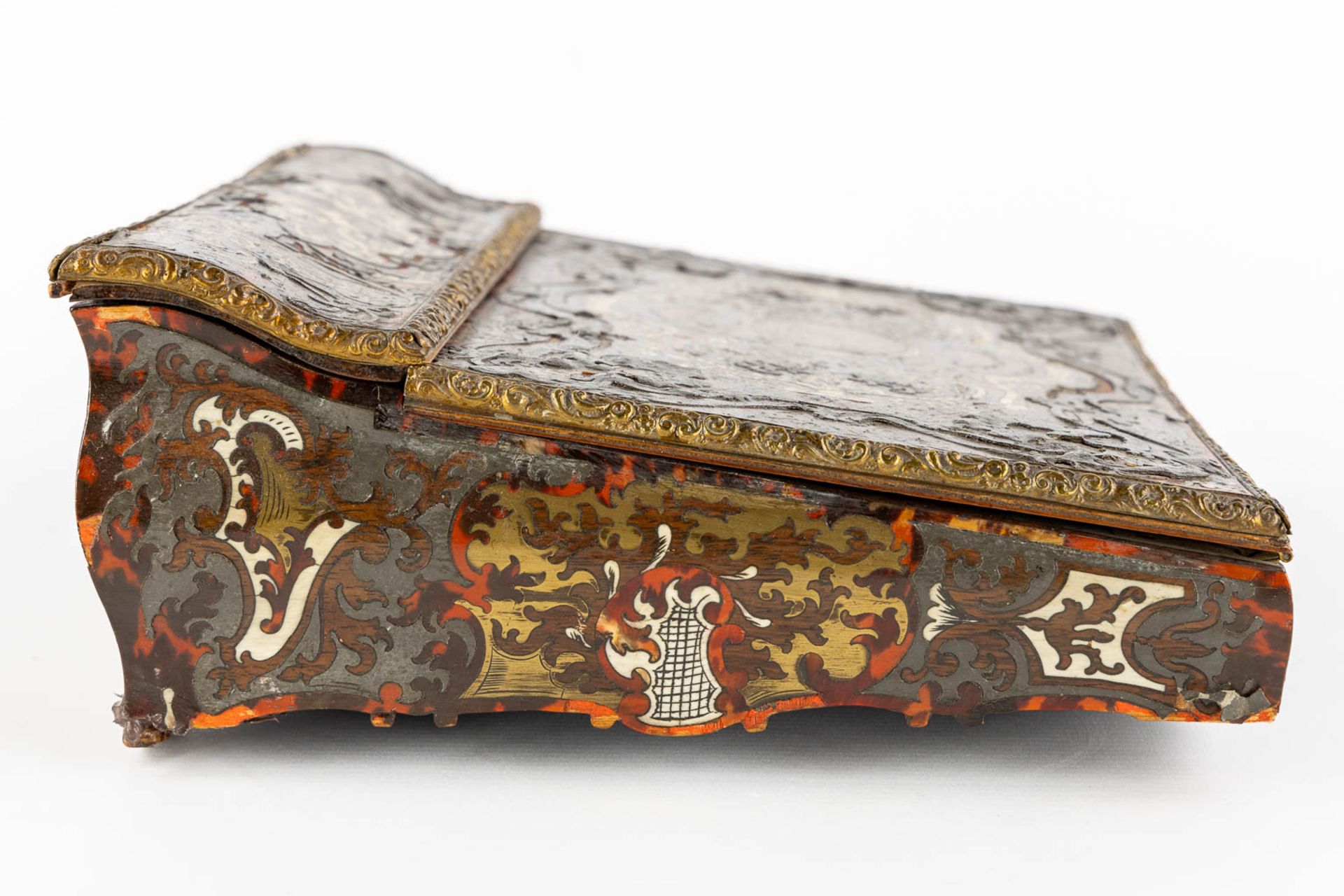 An antique writing desk, Boulle and marquetry inlay. Napoleon 3. (L:24 x W:31 x H:10,5 cm) - Bild 11 aus 12