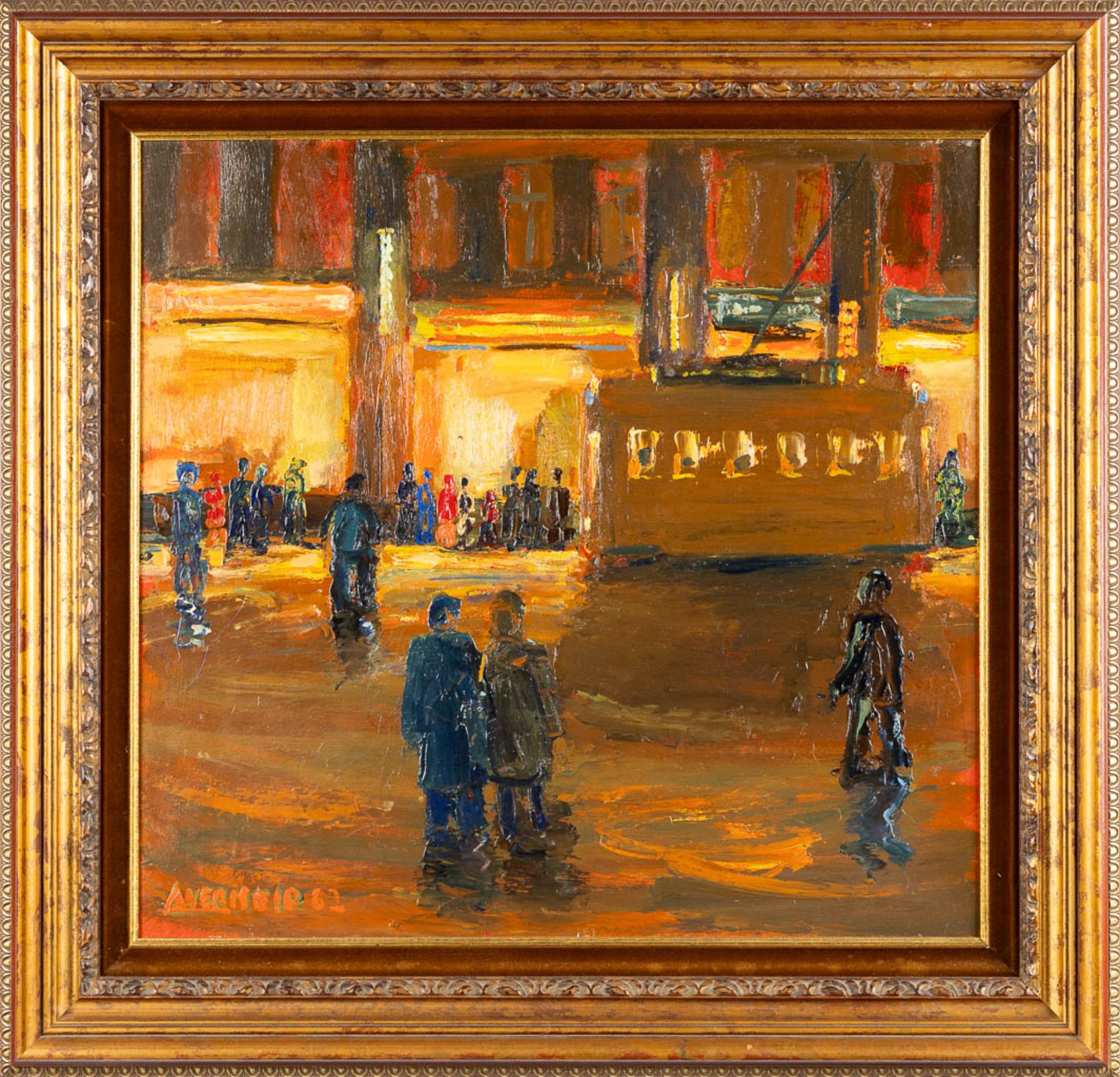 Alphons VERMEIR (1905-1994) 'Evening street view' 1962. (W:79 x H:74 cm) - Image 3 of 6
