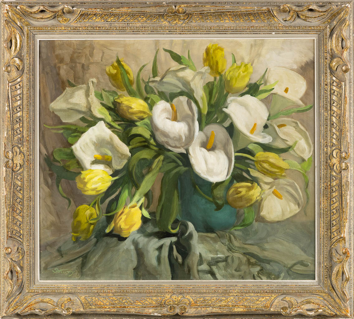 José STORIE (1899-1961) 'Arums Et Tulipes'. (W:81 x H:71 cm) - Image 3 of 7