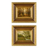 Zellie PLATTEAU (XIX) 'Forest View (2x)'. (W:17 x H:12 cm)