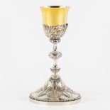 A chalice, silver-plated metal and gold-plated silver, Gothic Revival. 19th C. (H:27 x D:15 cm)