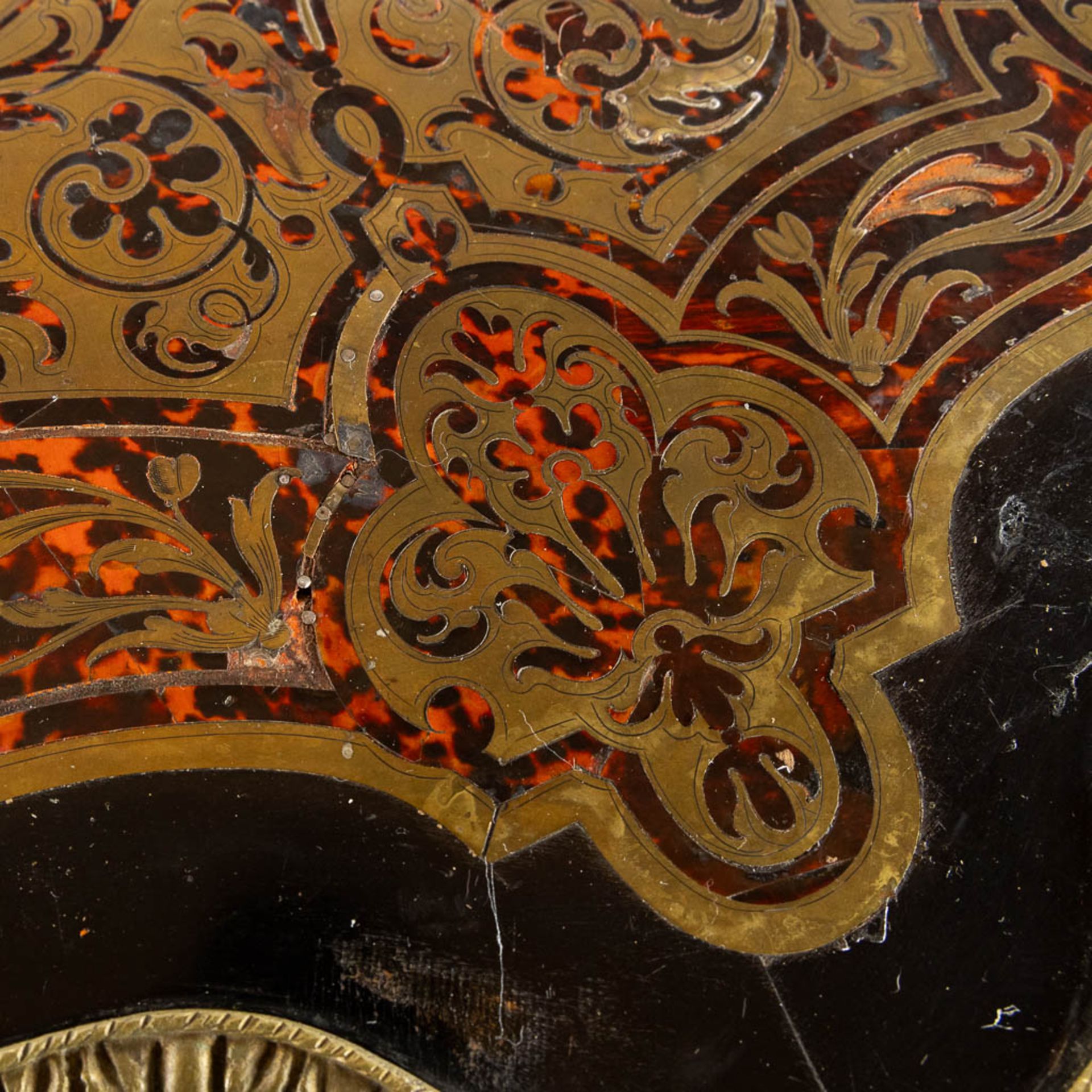 A Boulle 'Table Violon', tortoiseshell and copper inlay, Napoleon 3. (L:76 x W:130 x H:77 cm) - Bild 13 aus 19