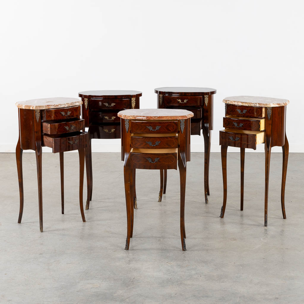 Five side tables or nightstands. (L:27 x W:40 x H:72 cm) - Image 3 of 14