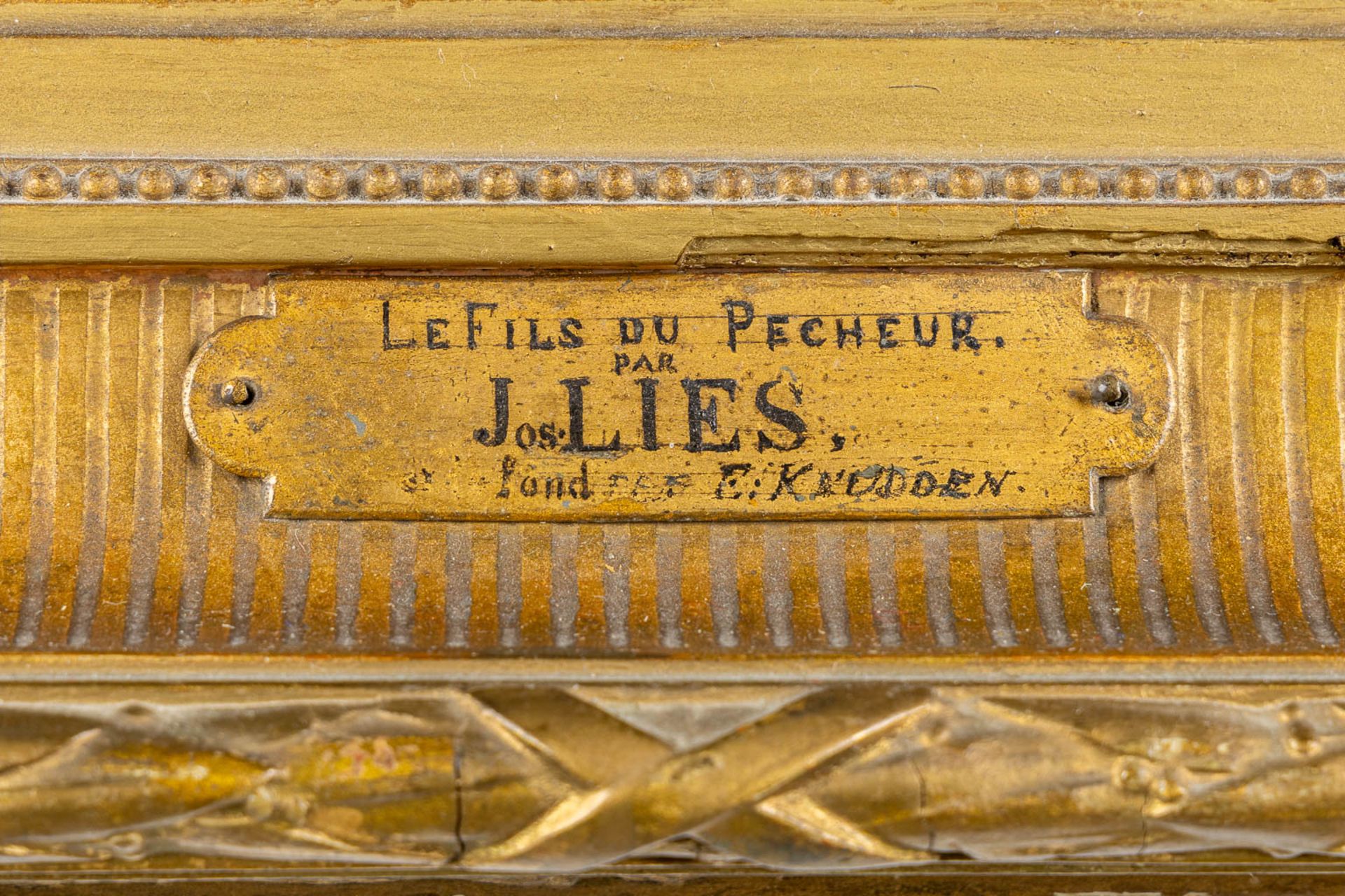'Le Fils Du Pecheur' oil on panel, signed Joseph Lies. (W:50 x H:43 cm) - Image 6 of 7