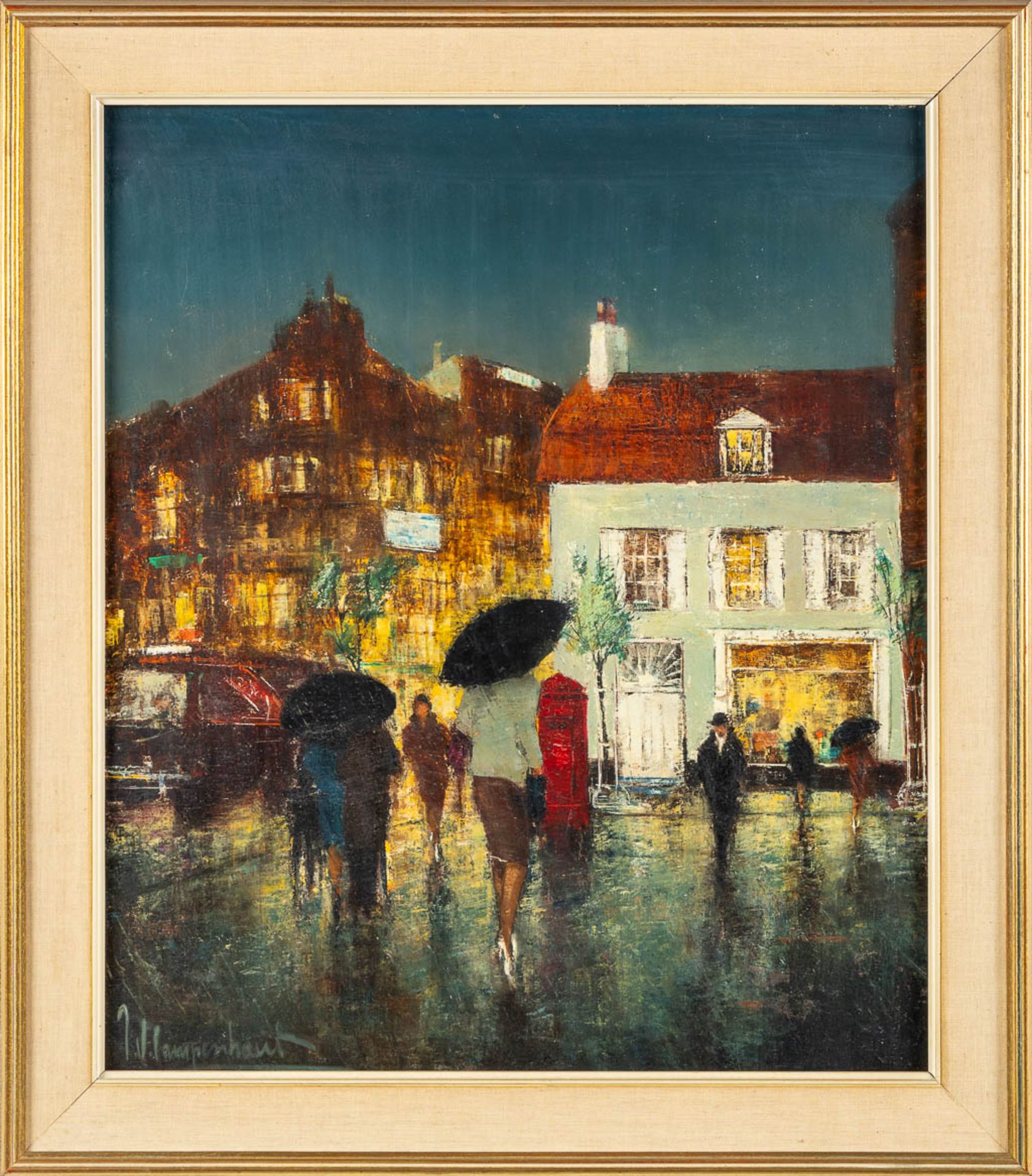 Jan VAN CAMPENHOUT (1907-1972) 'City view by Night'. (W:60 x H:70 cm) - Bild 3 aus 6