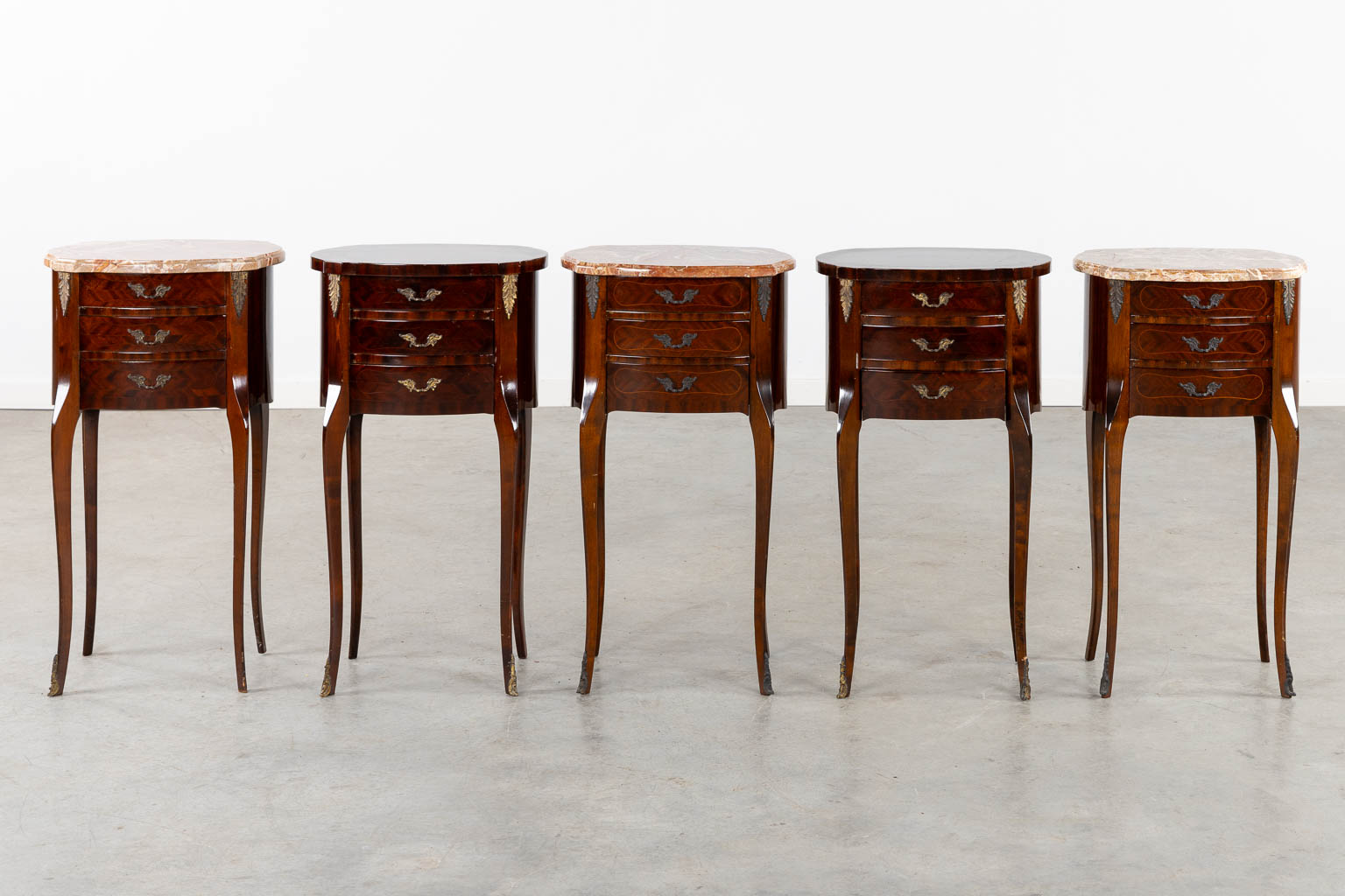 Five side tables or nightstands. (L:27 x W:40 x H:72 cm) - Image 4 of 14