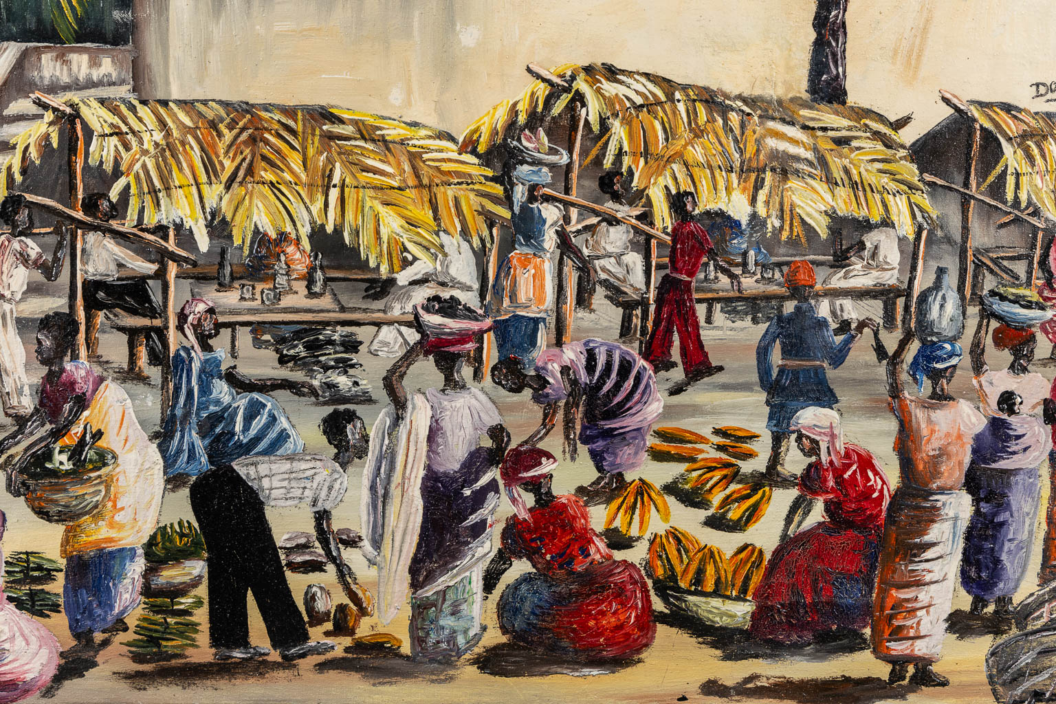 Albert DOMBE (XX) 'The Market'. (W:99 x H:73 cm) - Image 5 of 9