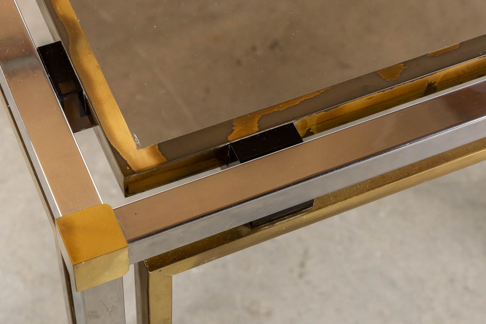 Four identical tables, brass and glass. Dewulf Selection / Belgo Chrome. (L:60 x W:60 x H:50 cm) - Image 12 of 12