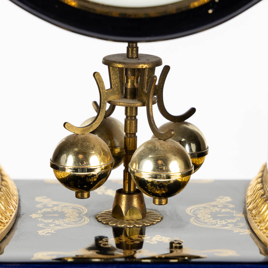 A.Rotondo, A three-piece mantle garniture clock, in the style of Limoges and A.C.F. (L:16 x W:25,5 x - Image 12 of 12