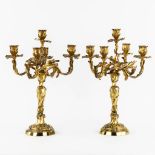 A pair of table candelabra, gilt bronze in Louis XV style. Circa 1900. (H:52 x D:37 cm)