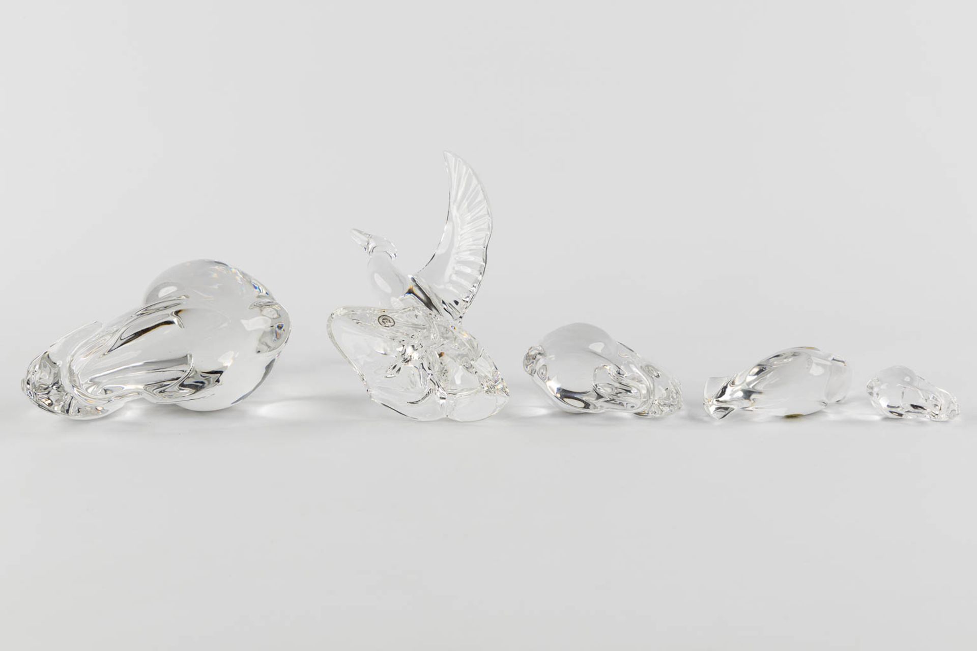 Val Saint Lambert and Murano, 9 glass figurines of animals. (H:19 cm) - Bild 11 aus 17