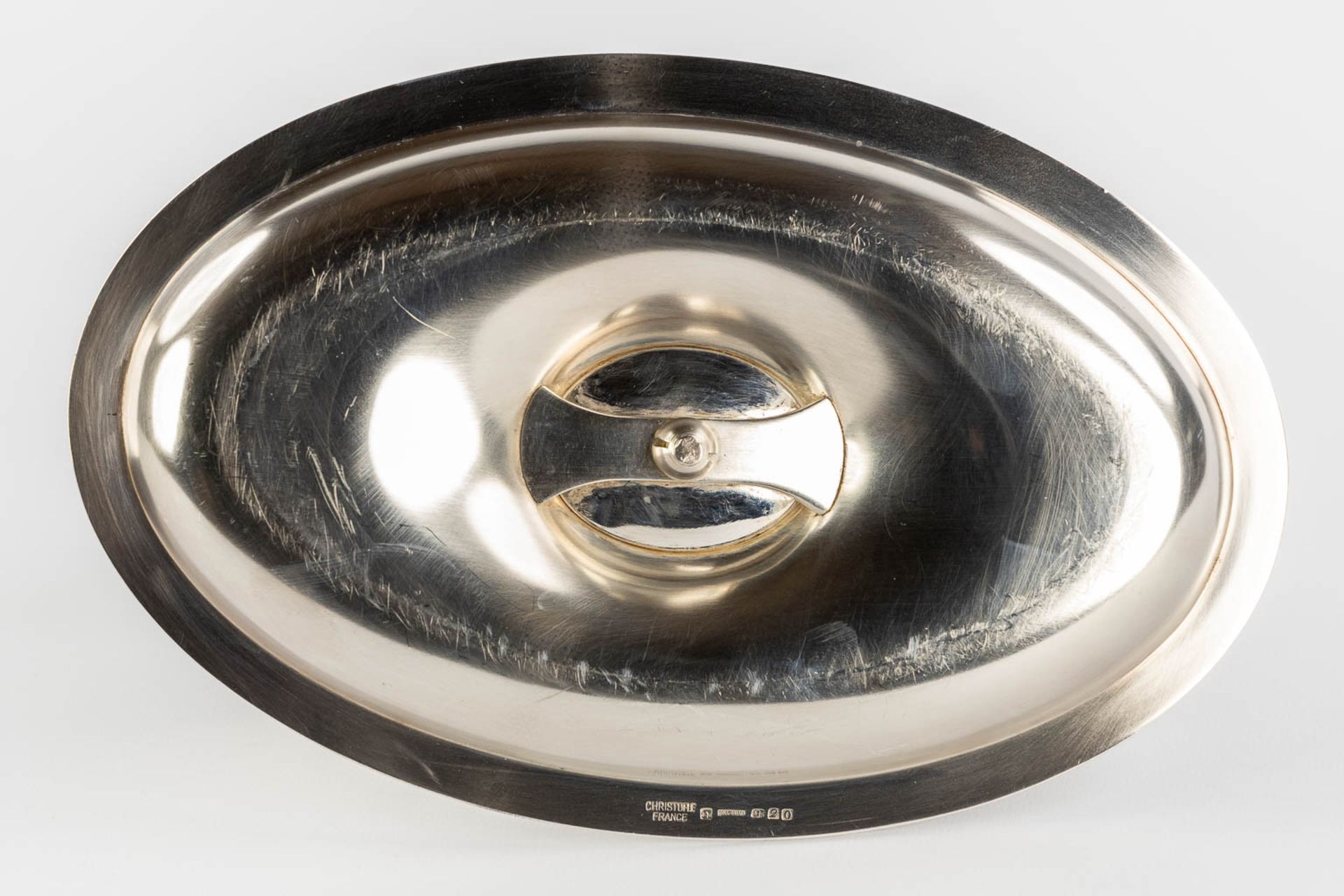 Christofle France 'Malmaison', a saucer with an eagle head. Silver-plated metal. (L:14 x W:22,5 x H: - Image 7 of 10