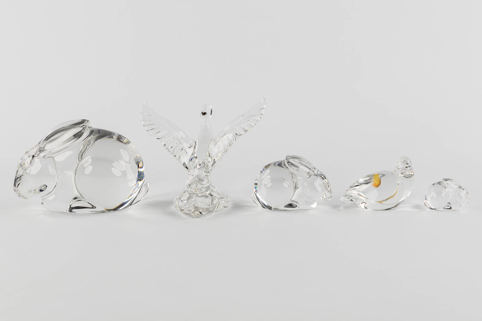 Val Saint Lambert and Murano, 9 glass figurines of animals. (H:19 cm) - Image 10 of 17