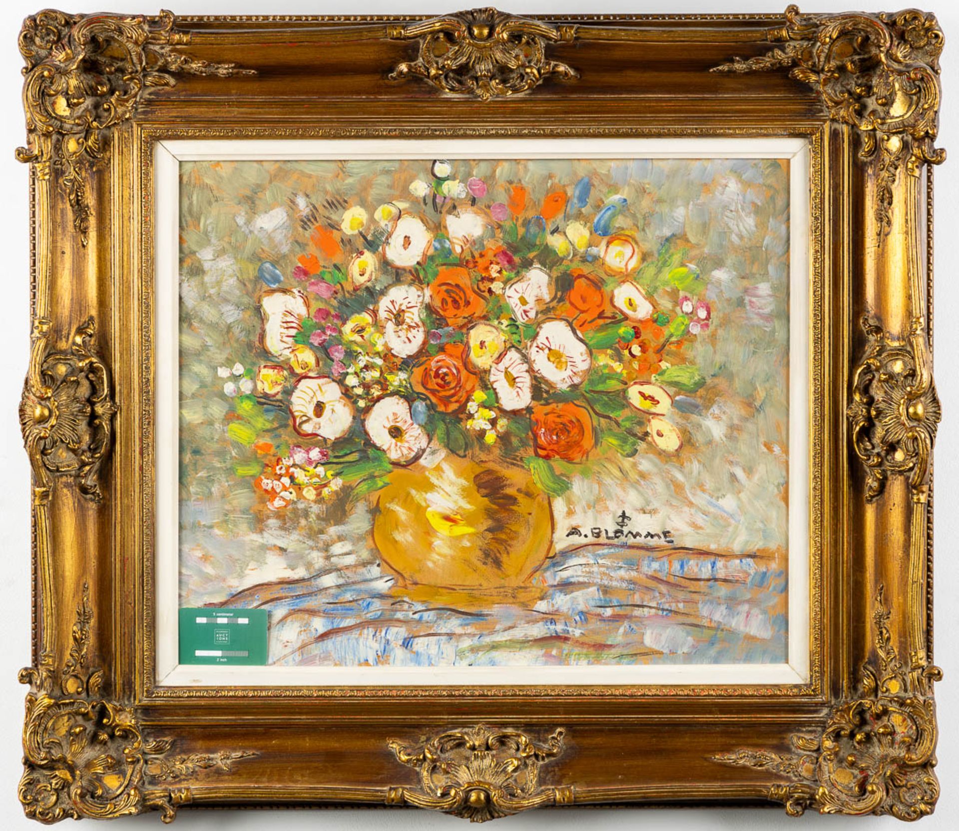 Alfons BLOMME (1889-1979) 'Gold vase with Flowers'. (W:60 x H:50 cm) - Bild 2 aus 6