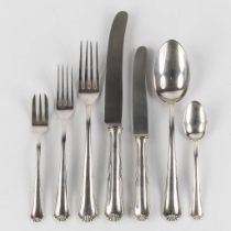 A large 82-piece silver cutlery, Germany. 800/1000. 2,673kg. (L:25,5 cm)