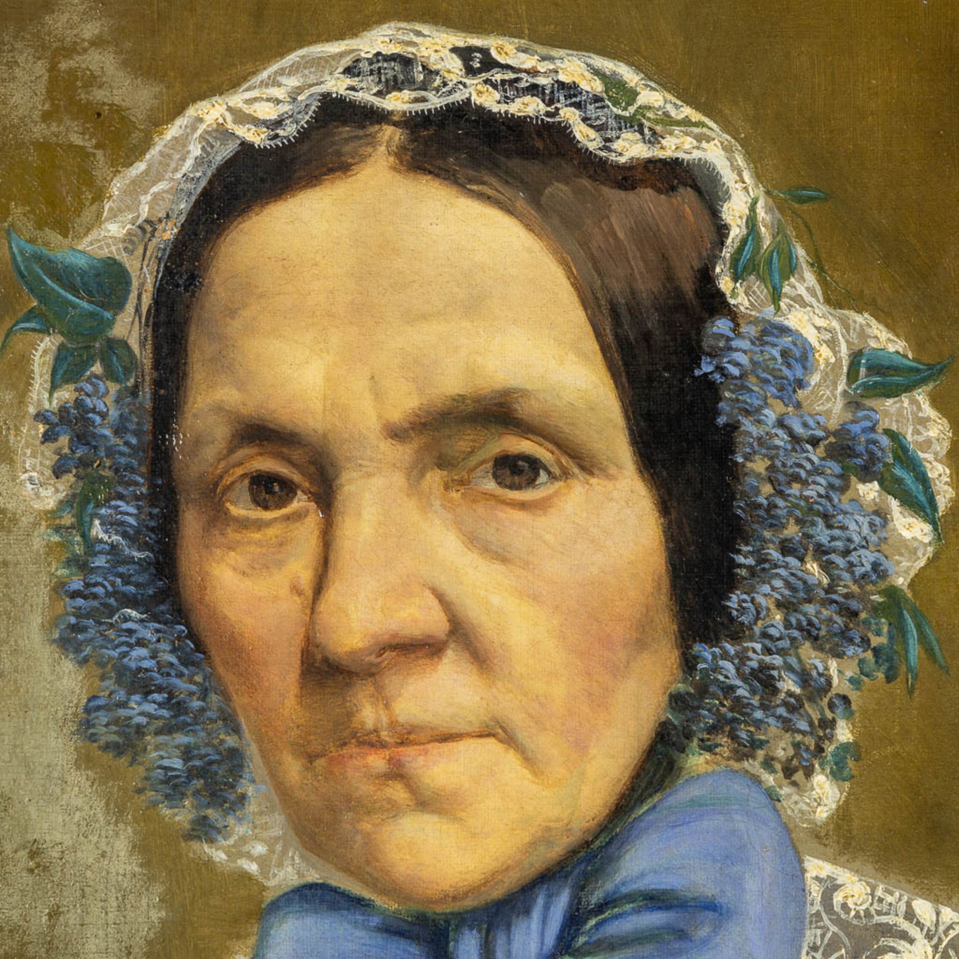 Portrait of Sophie Genoviève, oil on canvas. Ostend, 1856. (W:65 x H:81 cm) - Image 5 of 7