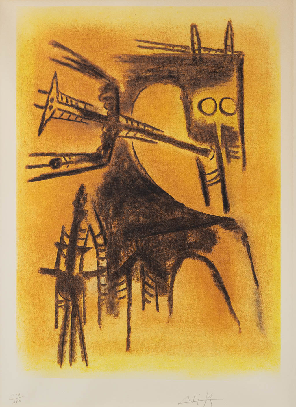 Wifredo LAM (1902-1982) 'Two Lithographs' 118/150 (2x). (W:63 x H:87 cm) - Image 8 of 11