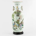 A Chinese vase decorated with a 'Buffalo and Fishermen'. (H:57 x D:24 cm)
