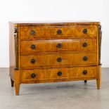 An antique commode, marquetry inlay with a secretaire top drawer. Germany, 18th/19th C. (L:64 x W:12