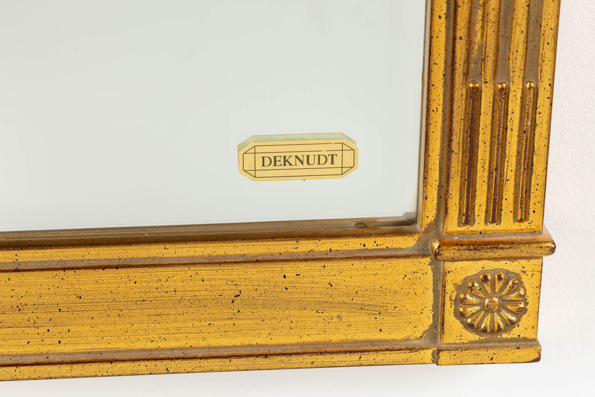 Deknudt, a mirror, gilt wood in Empire style. (W:74 x H:102 cm) - Bild 6 aus 8