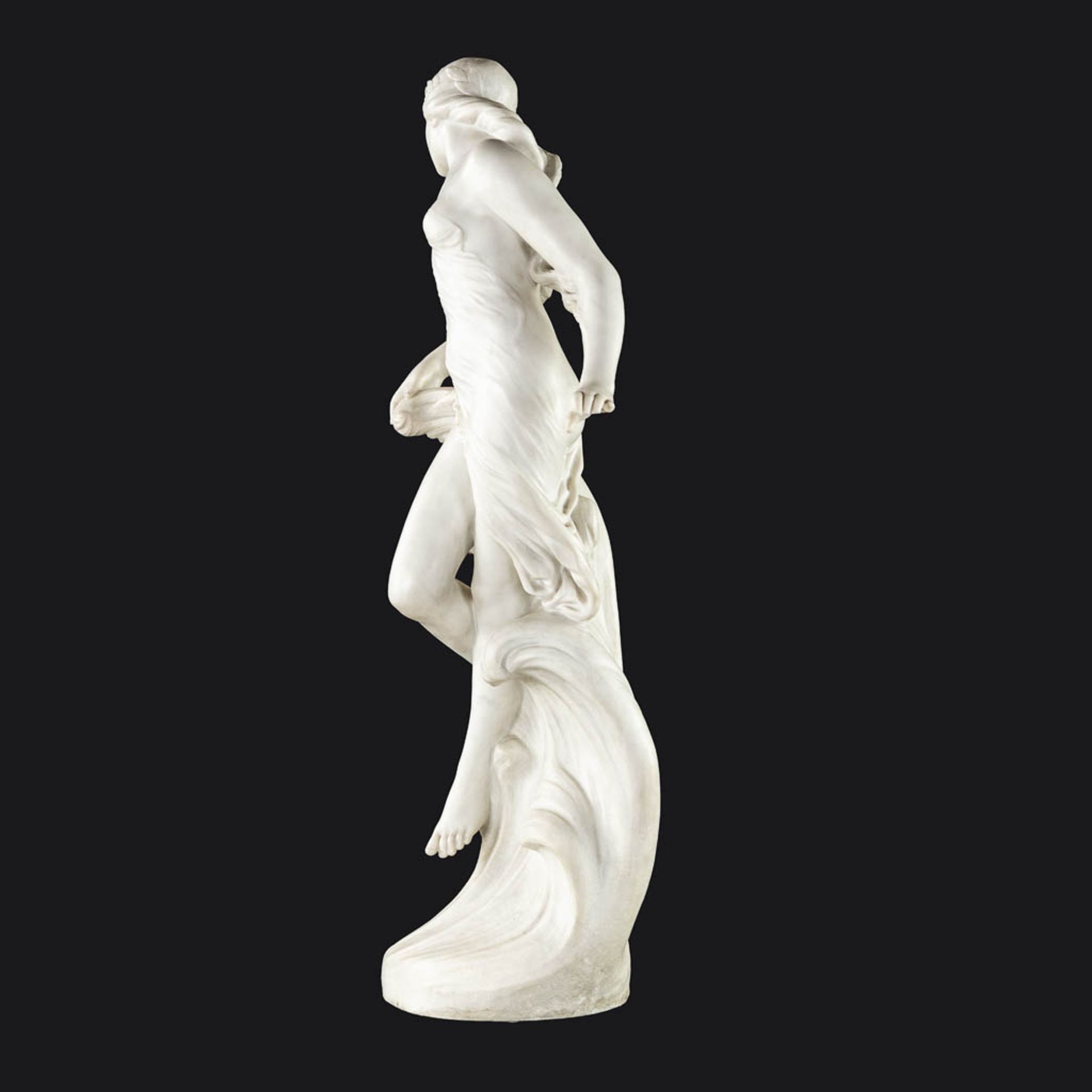 Edouard DROUOT (1859-1945) 'Venus on a wave'. (L:23 x W:43 x H:90 cm) - Image 4 of 10